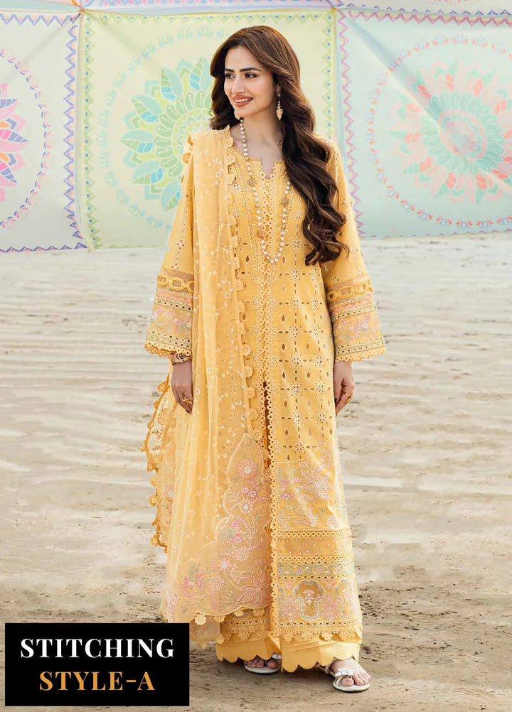 Nureh Chikankari Swiss Lawn Suits Unstitched 4 Piece NU25KE NE-144 - Summer Collection