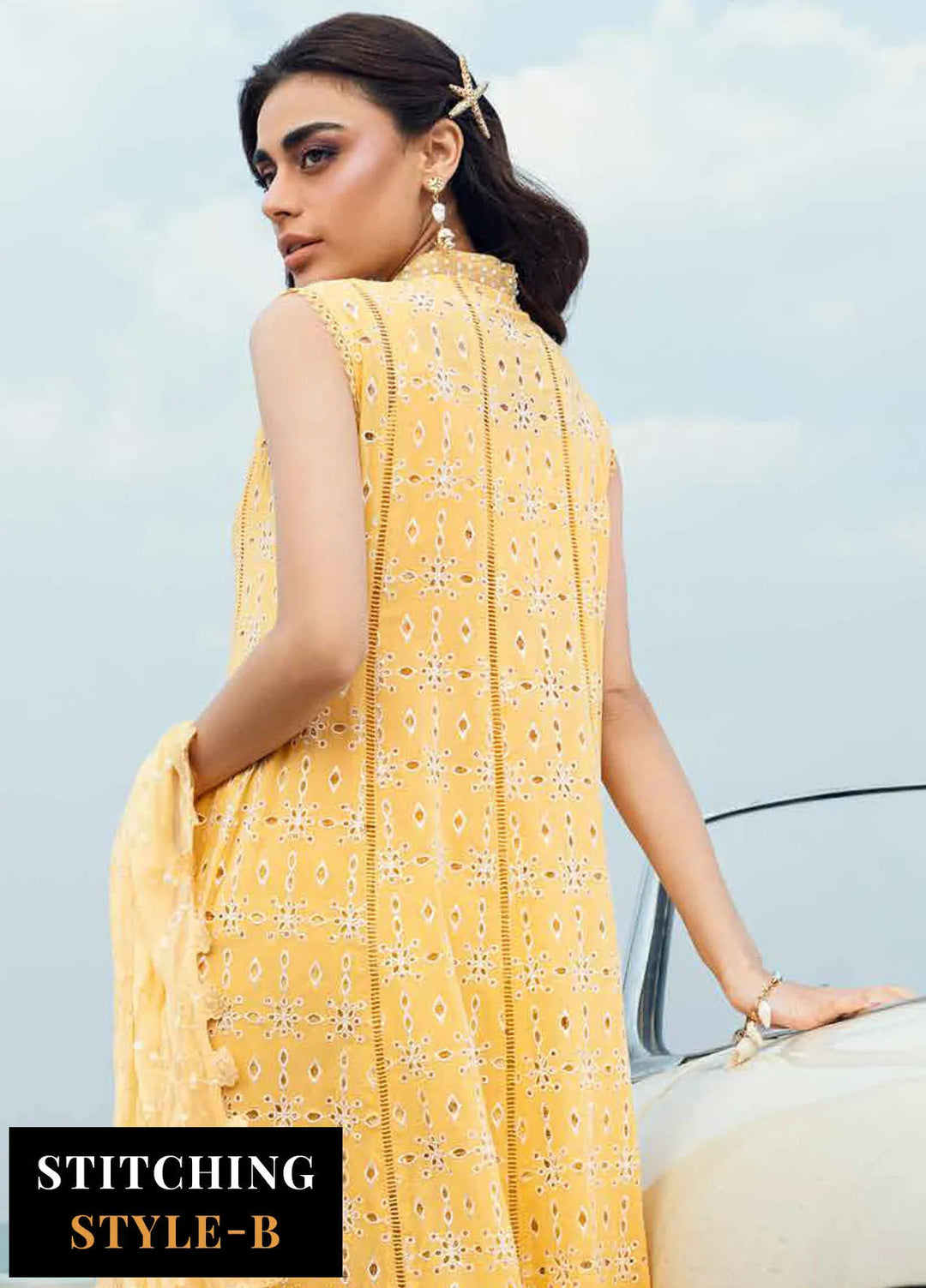 Nureh Chikankari Swiss Lawn Suits Unstitched 4 Piece NU25KE NE-144 - Summer Collection