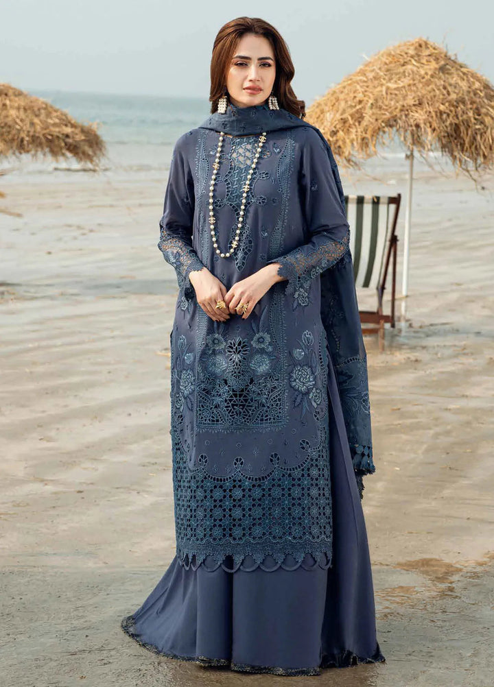 Nureh Chikankari Swiss Lawn Suits Unstitched 4 Piece NU25KE NE-146 - Summer Collection