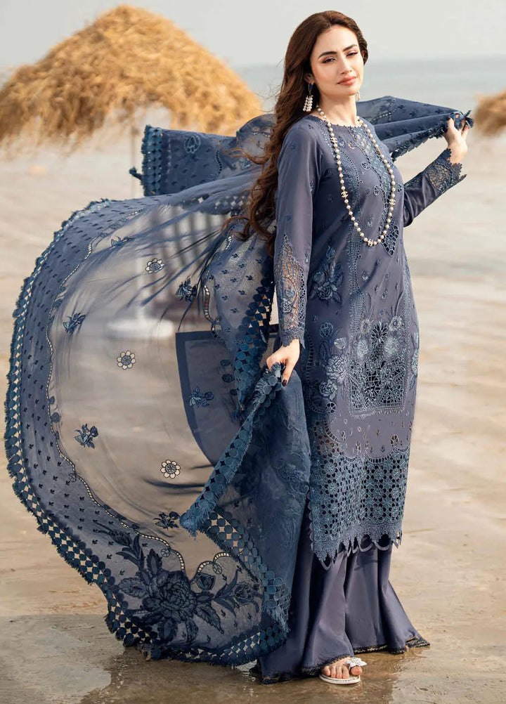 Nureh Chikankari Swiss Lawn Suits Unstitched 4 Piece NU25KE NE-146 - Summer Collection