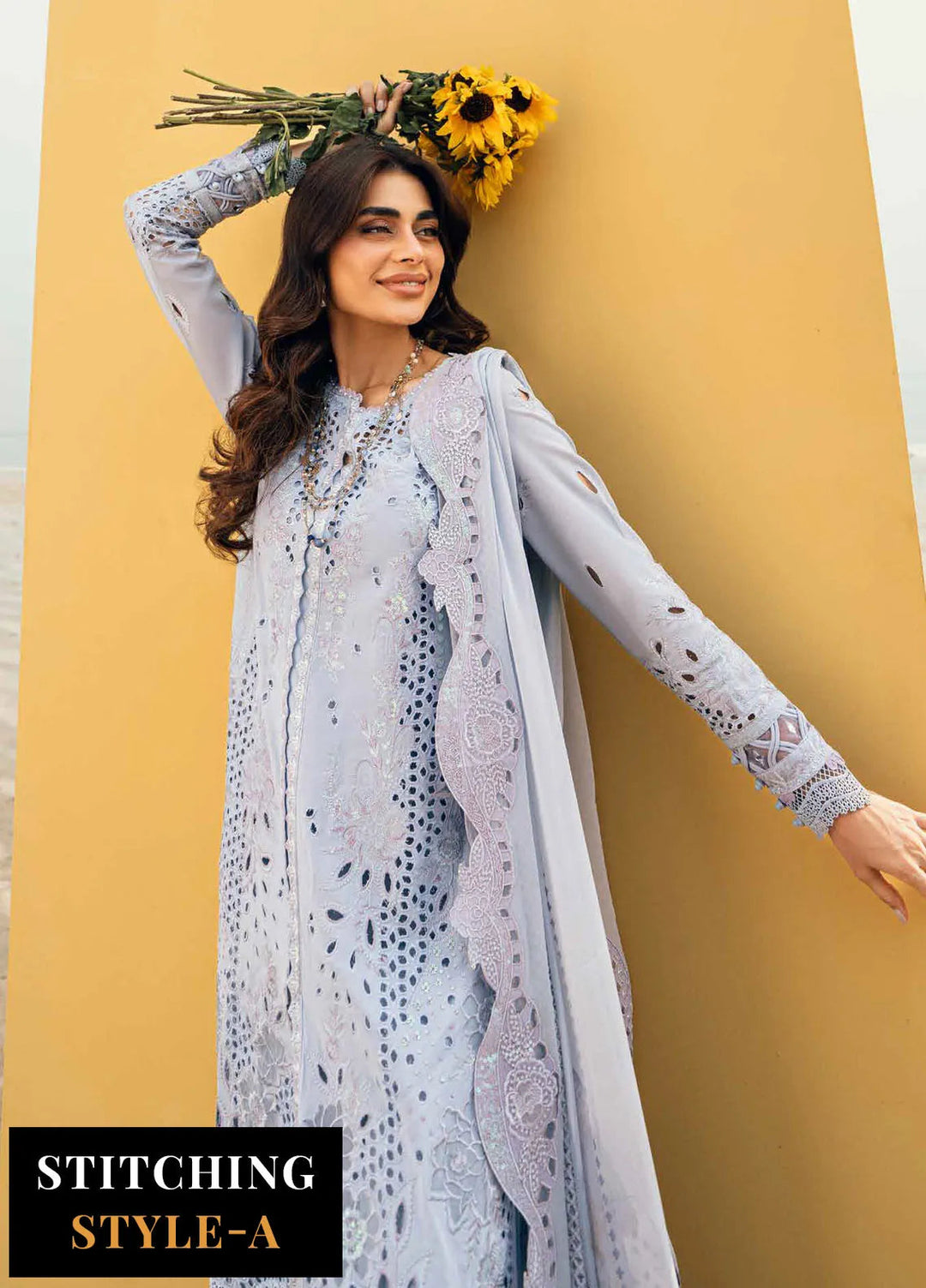 Nureh Chikankari Swiss Lawn Suits Unstitched 4 Piece NU25KE NE-150 - Summer Collection