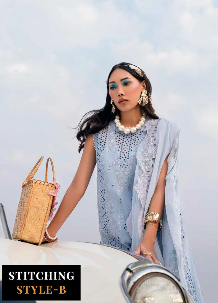 Nureh Chikankari Swiss Lawn Suits Unstitched 4 Piece NU25KE NE-150 - Summer Collection