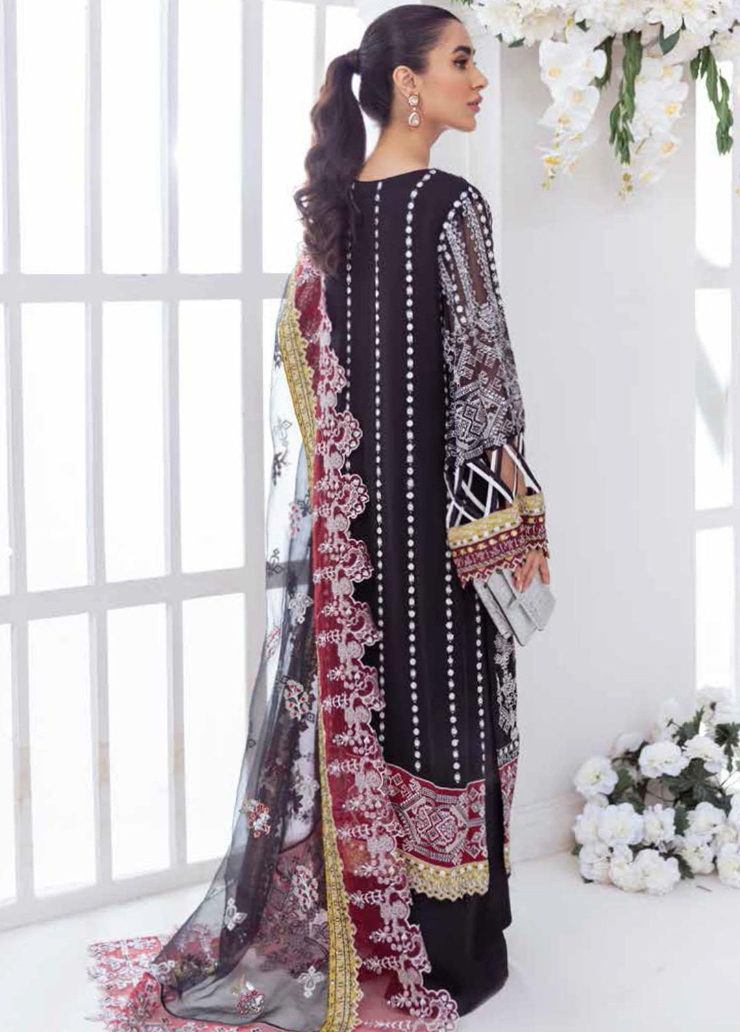 Elanora By Nureh Embroidered Chiffon Suits Unstitched 4 Piece NU22E NEL-05 - Luxury Collection
