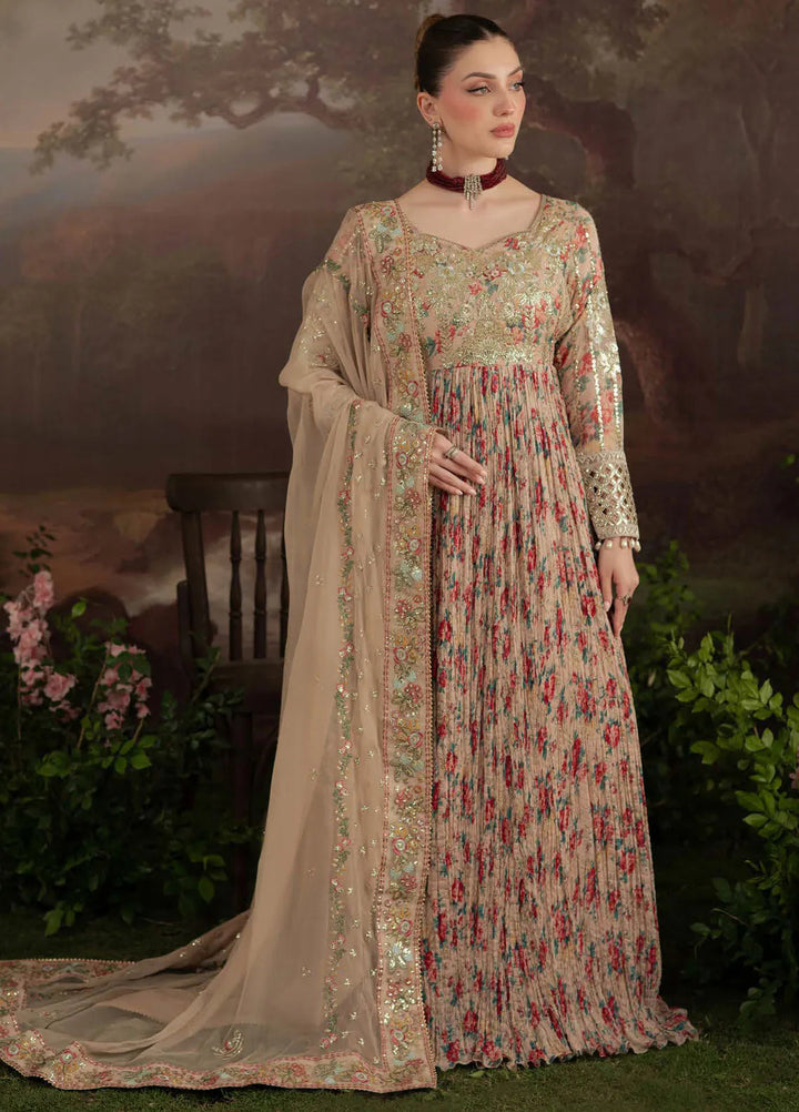 Nureh Embroidered Chiffon Suit Unstitched 3 Piece NU25AC AM-13 - Formals Collection