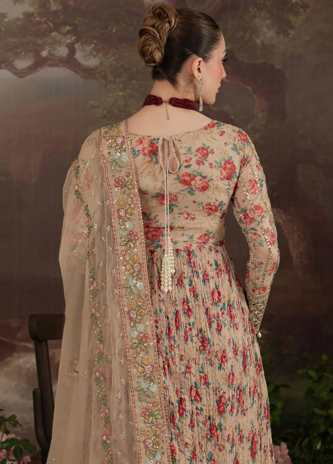 Nureh Embroidered Chiffon Suit Unstitched 3 Piece NU25AC AM-13 - Formals Collection