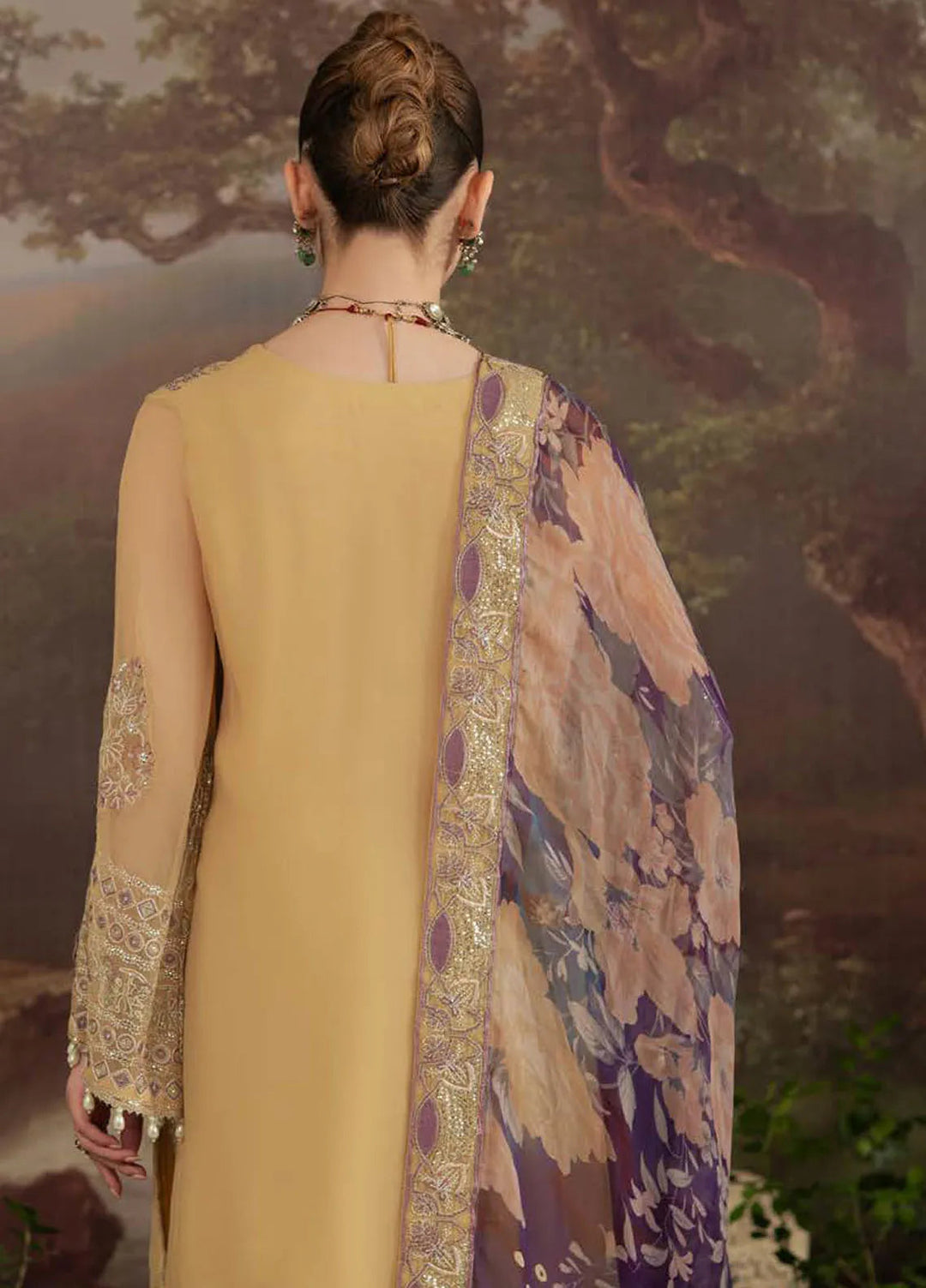 Nureh Embroidered Chiffon Suit Unstitched 3 Piece NU25AC AM-14 - Formals Collection