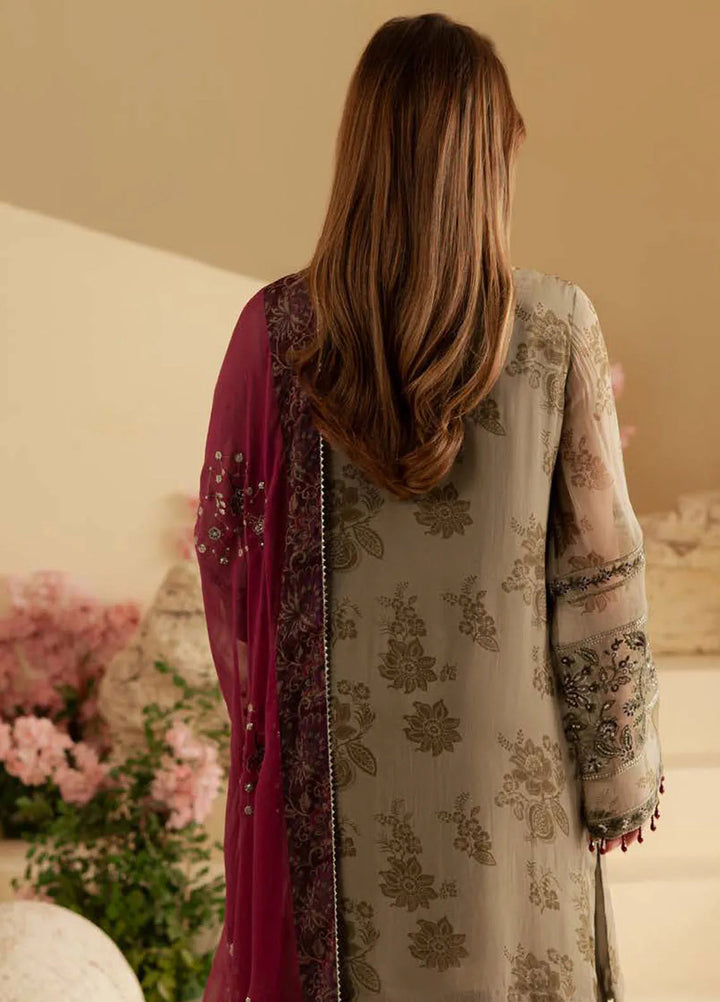 Nureh Embroidered Chiffon Suit Unstitched 3 Piece NU25AC AM-15 - Formals Collection