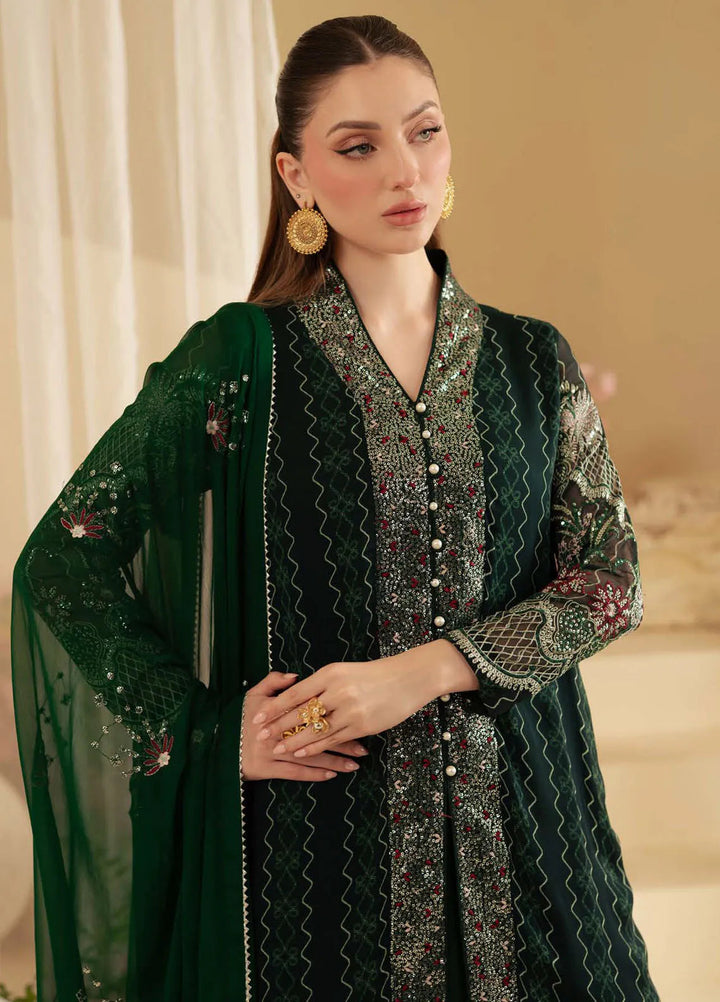 Nureh Embroidered Chiffon Suit Unstitched 3 Piece NU25AC AM-16 - Formals Collection
