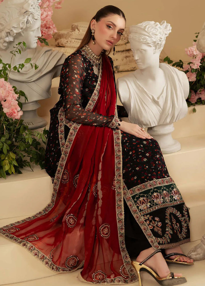 Nureh Embroidered Chiffon Suit Unstitched 3 Piece NU25AC AM-18 - Formals Collection