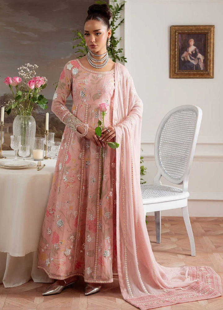 Nureh Embroidered Chiffon Suits Unstitched 4 Piece Suit NU25AU AM-25 - Luxury Collection
