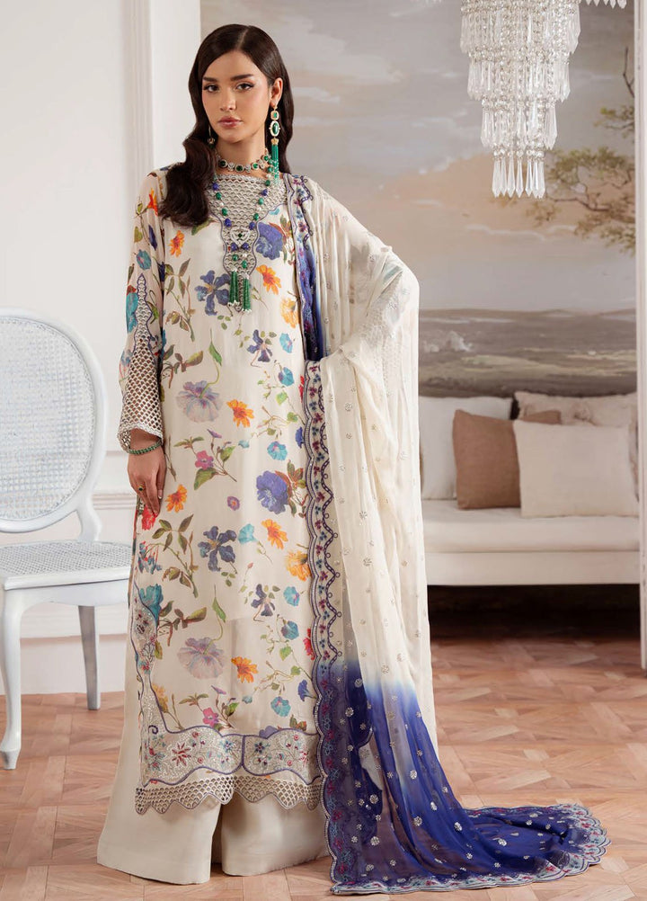 Nureh Embroidered Chiffon Suits Unstitched 4 Piece Suit NU25AU AM-26 - Luxury Collection