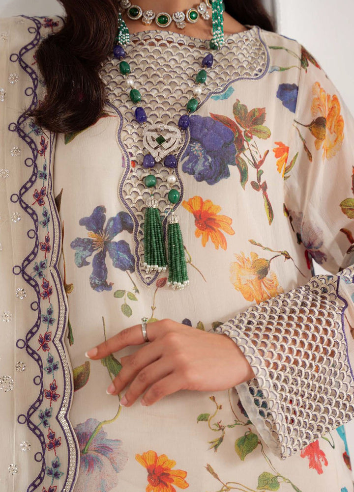 Nureh Embroidered Chiffon Suits Unstitched 4 Piece Suit NU25AU AM-26 - Luxury Collection