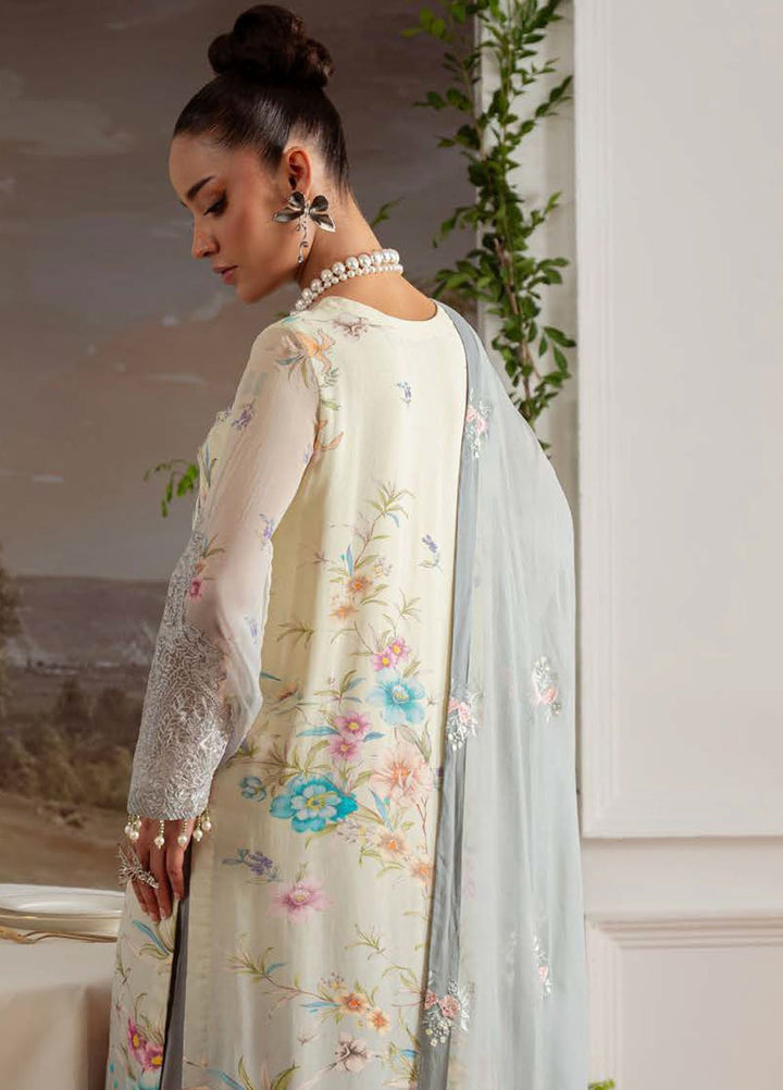 Nureh Embroidered Chiffon Suits Unstitched 4 Piece Suit NU25AU AM-27 - Luxury Collection