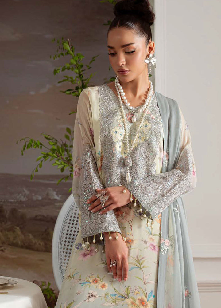 Nureh Embroidered Chiffon Suits Unstitched 4 Piece Suit NU25AU AM-27 - Luxury Collection