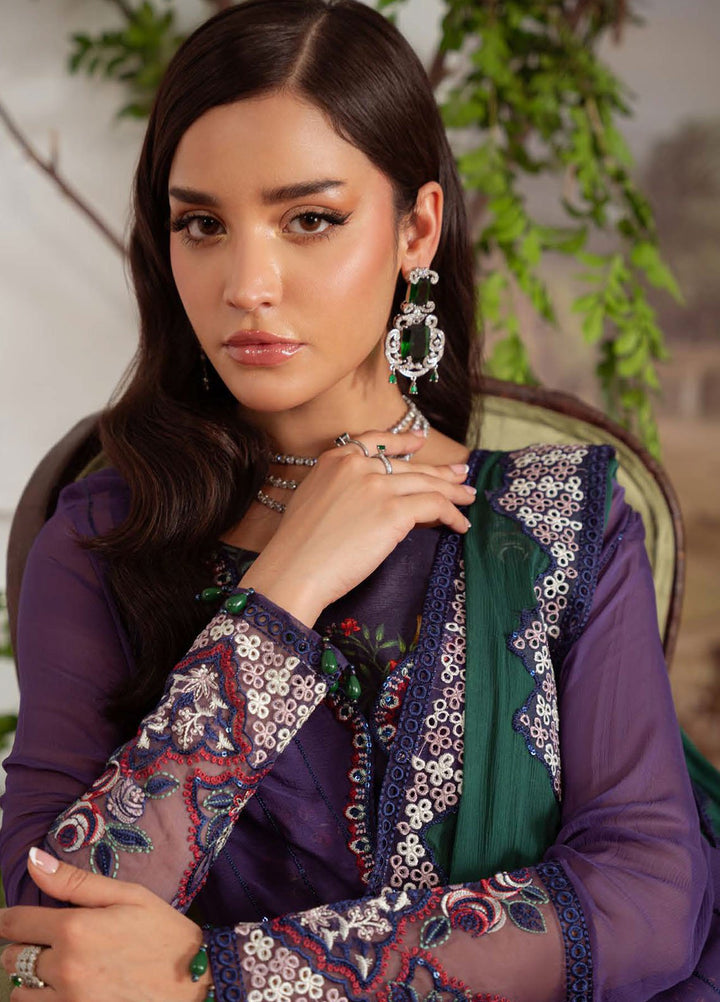 Nureh Embroidered Chiffon Suits Unstitched 4 Piece Suit NU25AU AM-29 - Luxury Collection