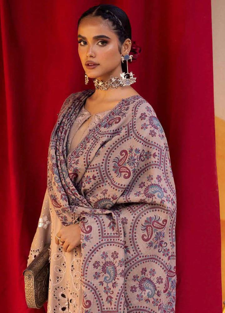 Nureh Embroidered Dhanak Suit Unstitched 3 Piece NU24ES NE-62 - Winter Collection