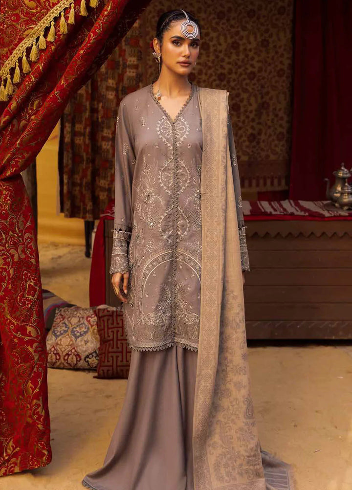 Nureh Embroidered Dhanak Suit Unstitched 3 Piece NU24ES NE-63 - Winter Collection