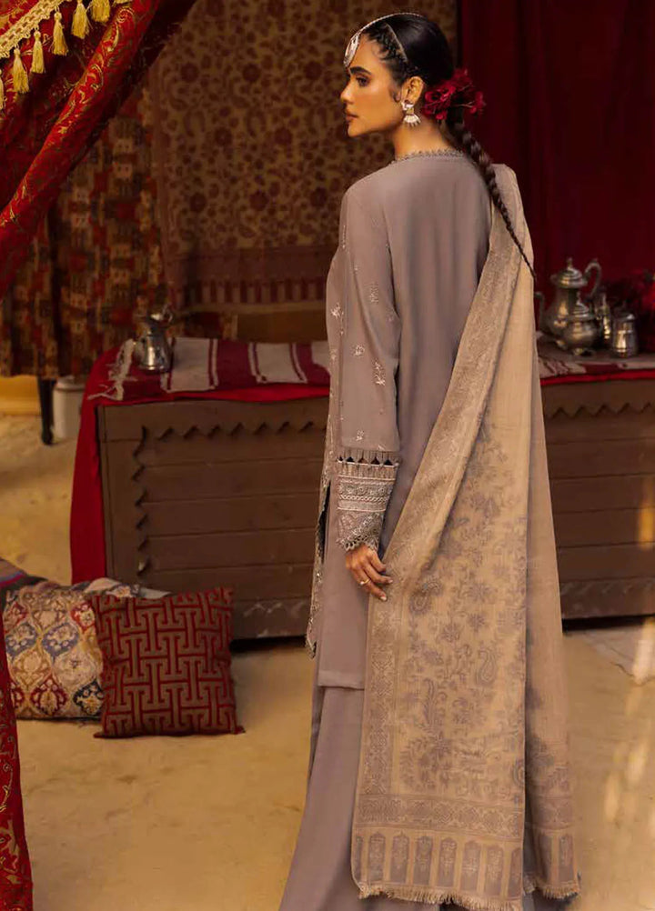 Nureh Embroidered Dhanak Suit Unstitched 3 Piece NU24ES NE-63 - Winter Collection