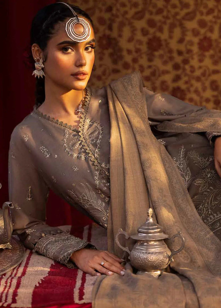 Nureh Embroidered Dhanak Suit Unstitched 3 Piece NU24ES NE-63 - Winter Collection