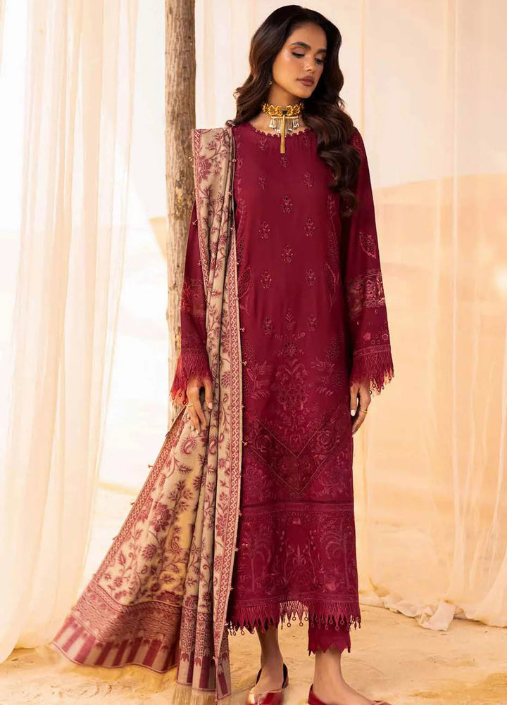 Nureh Embroidered Dhanak Suit Unstitched 3 Piece NU24ES NE-64 - Winter Collection