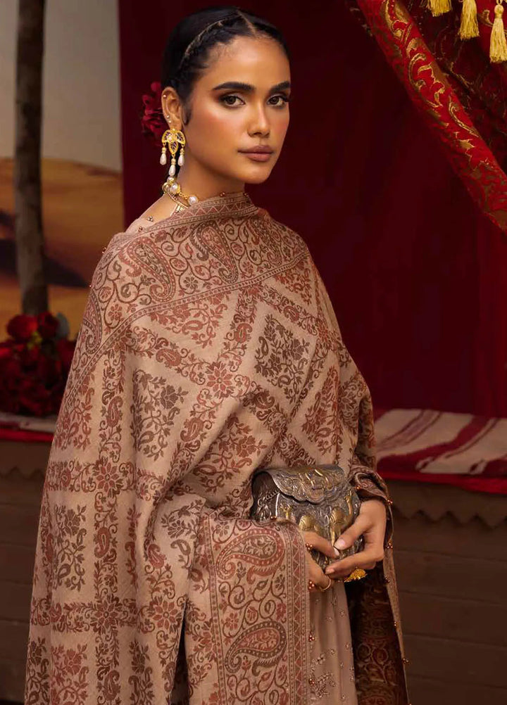 Nureh Embroidered Dhanak Suit Unstitched 3 Piece NU24ES NE-65 - Winter Collection