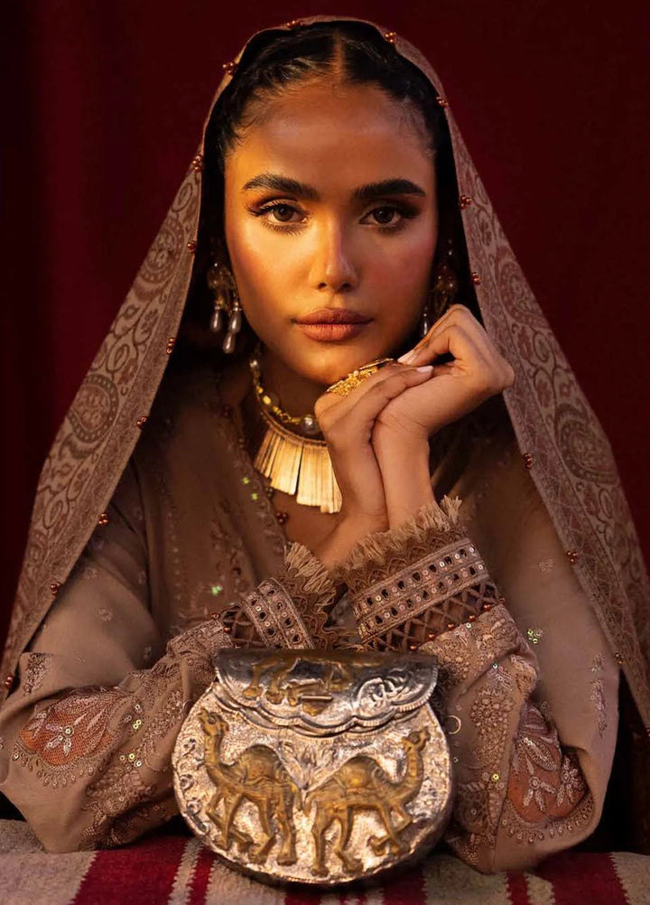 Nureh Embroidered Dhanak Suit Unstitched 3 Piece NU24ES NE-65 - Winter Collection