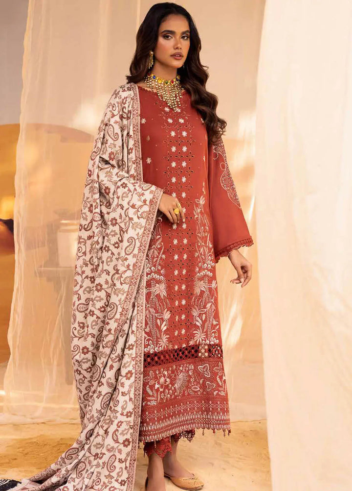 Nureh Embroidered Dhanak Suit Unstitched 3 Piece NU24ES NE-66 - Winter Collection