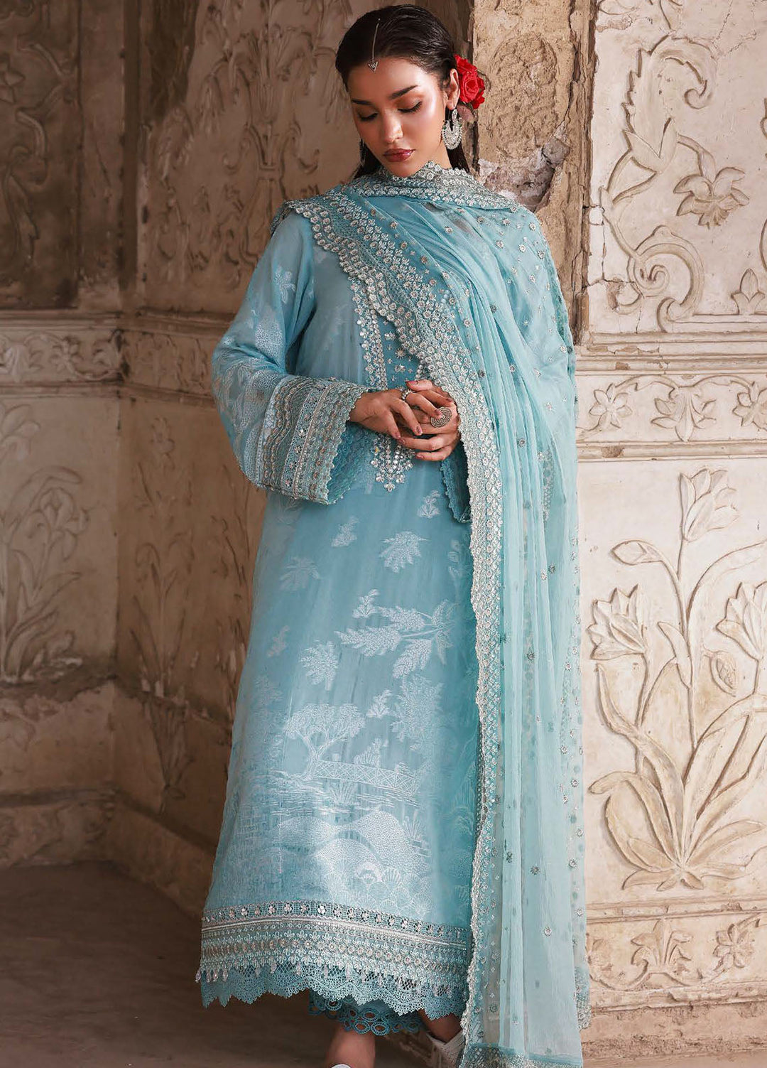Nureh Embroidered Jacquard Suits Unstitched 3 Piece NU25MJ D-02 NJ-102 - Festive Collection