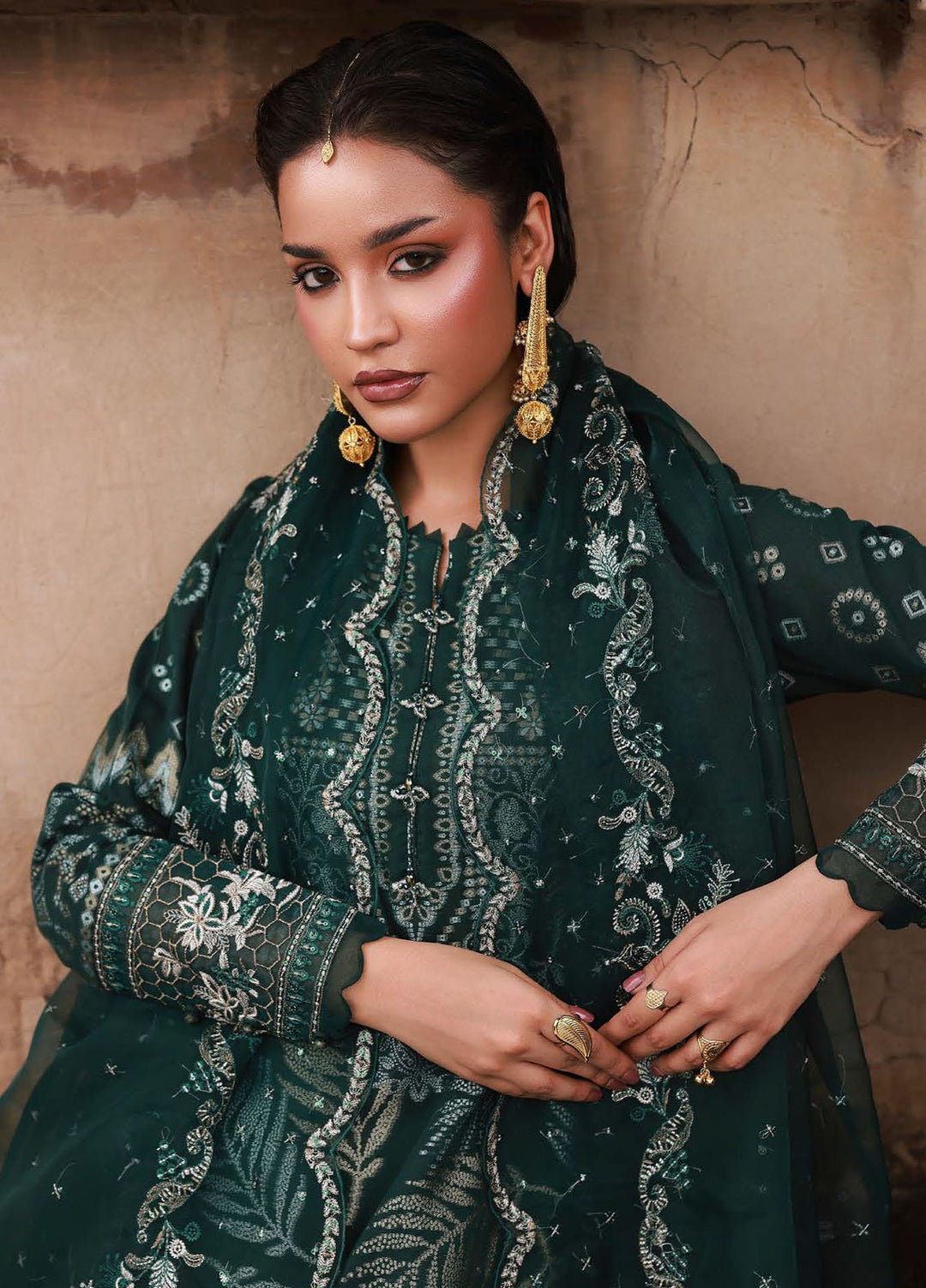 Nureh Embroidered Jacquard Suits Unstitched 3 Piece NU25MJ D-05 NJ-105 - Festive Collection