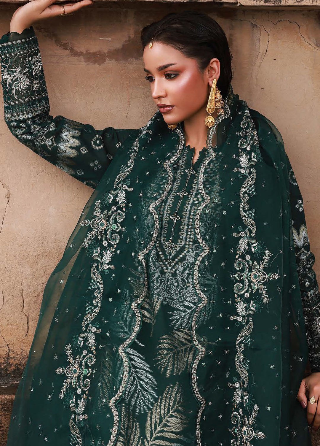 Nureh Embroidered Jacquard Suits Unstitched 3 Piece NU25MJ D-05 NJ-105 - Festive Collection