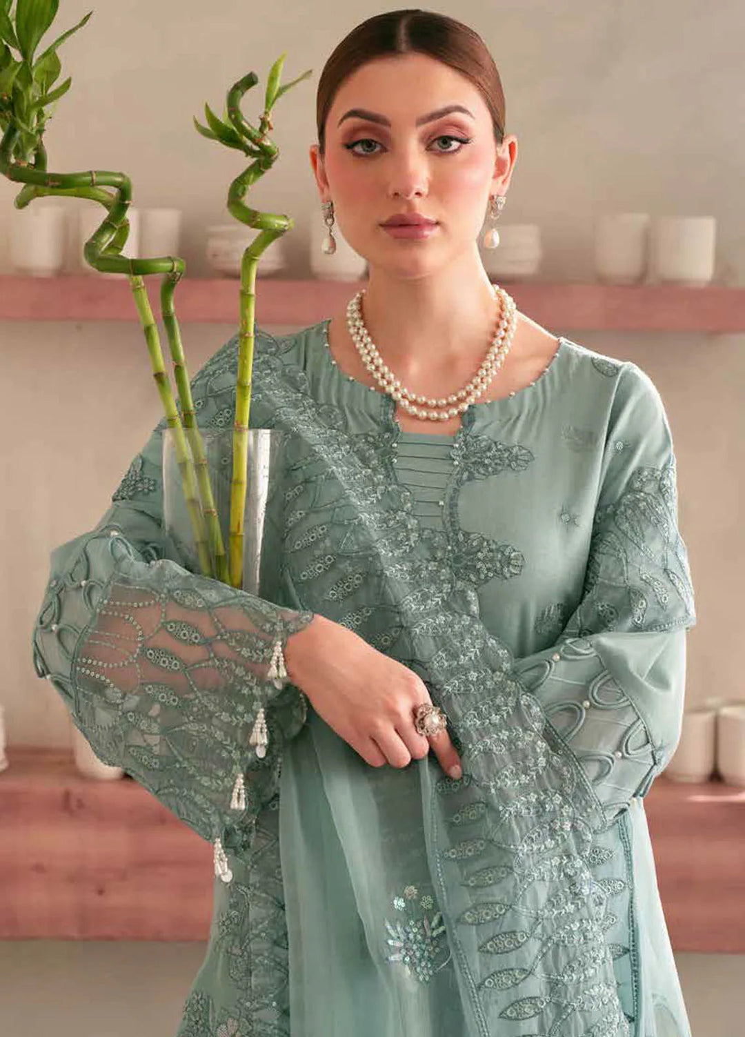 Nureh Embroidered Karandi Suit Unstitched 3 Piece NU24EK NE-100 - Winter Collection