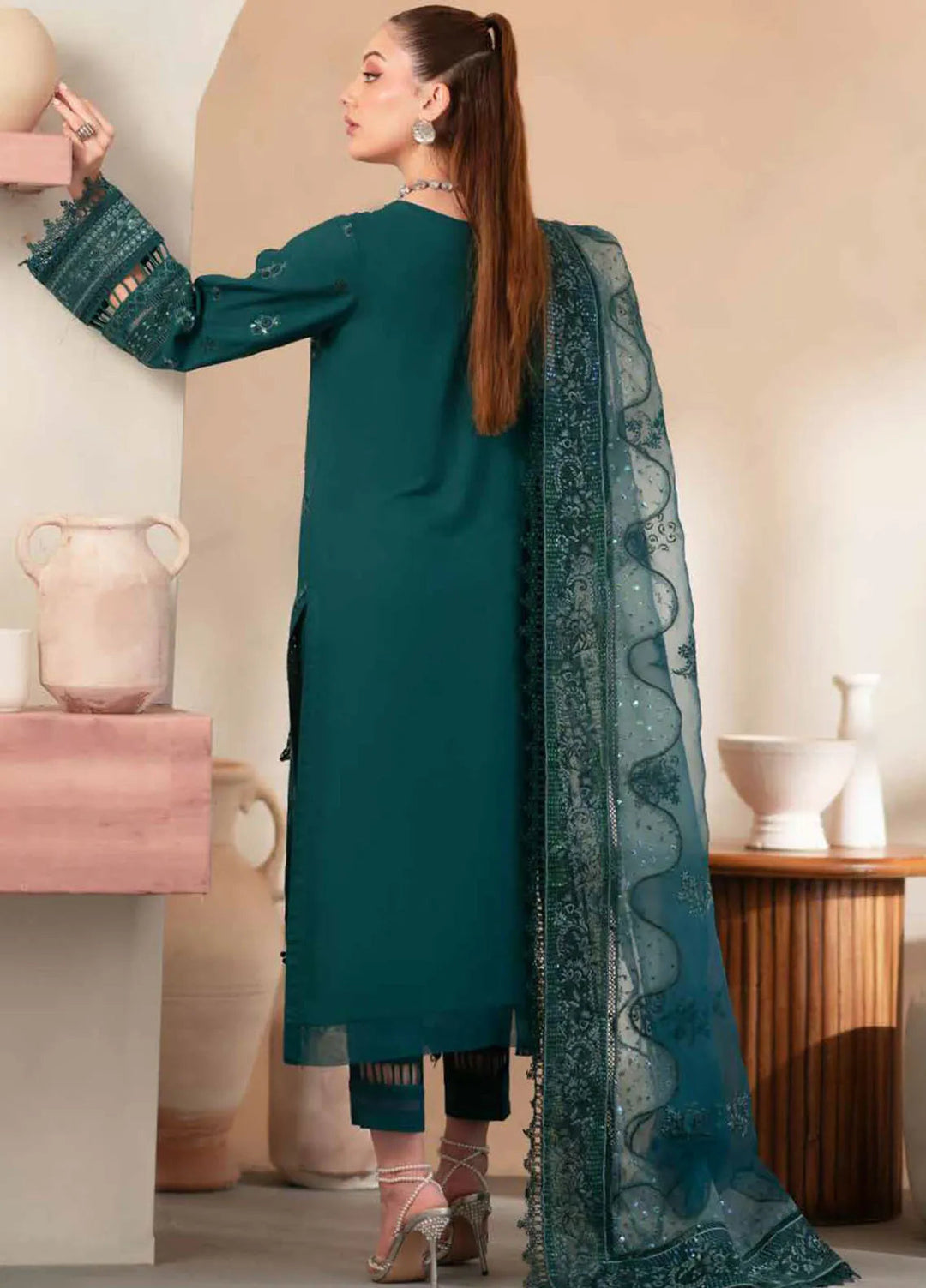 Nureh Embroidered Karandi Suit Unstitched 3 Piece NU24EK NE-101 - Winter Collection