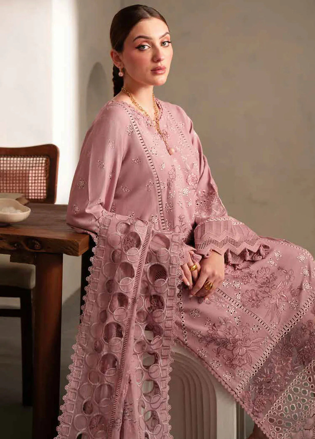 Nureh Embroidered Karandi Suit Unstitched 3 Piece NU24EK NE-102 - Winter Collection