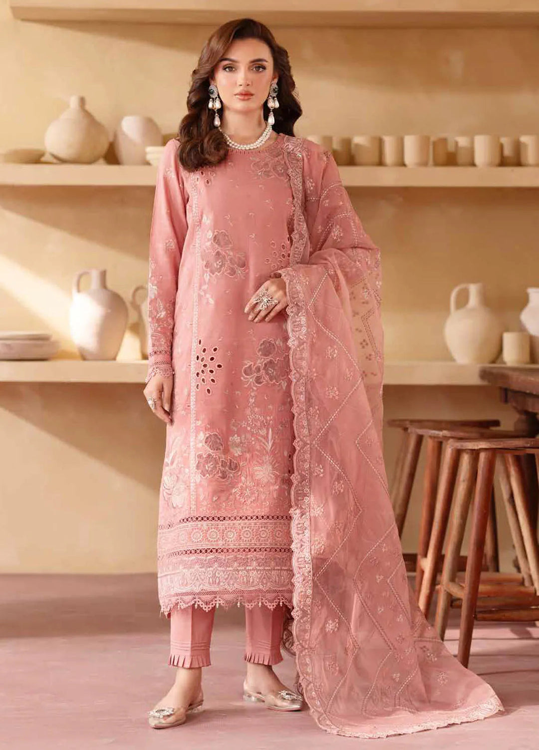 Nureh Embroidered Karandi Suits Unstitched 4 Piece NU25EK NE 130 - Winter Collection
