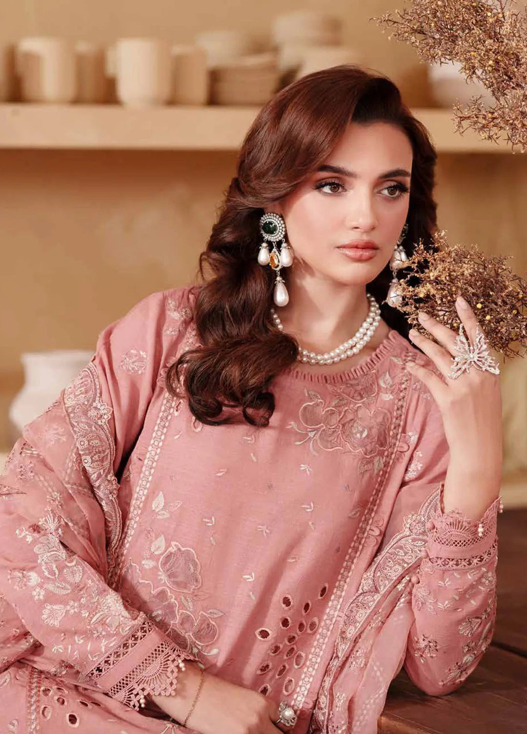 Nureh Embroidered Karandi Suits Unstitched 4 Piece NU25EK NE 130 - Winter Collection
