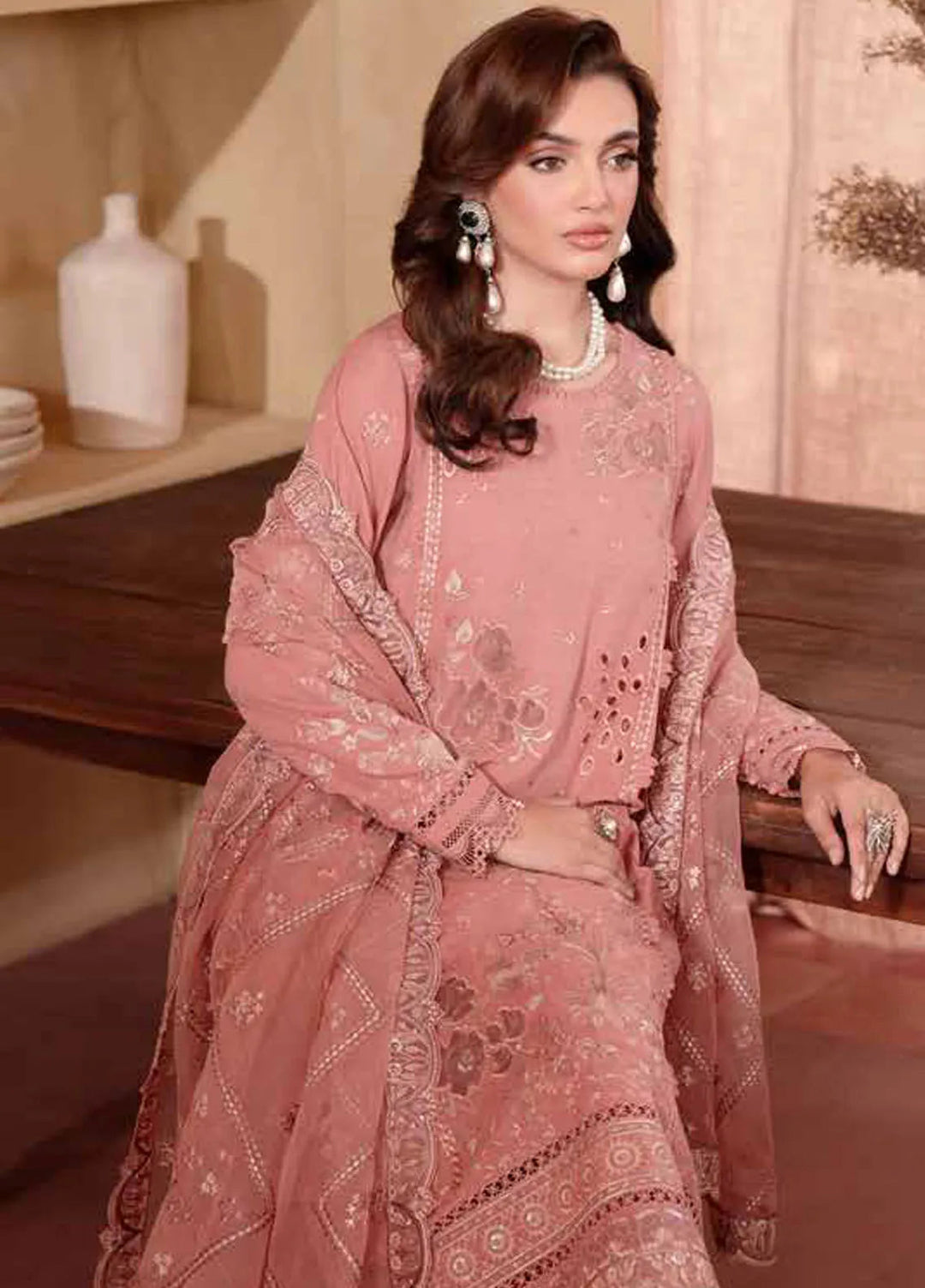 Nureh Embroidered Karandi Suits Unstitched 4 Piece NU25EK NE 130 - Winter Collection