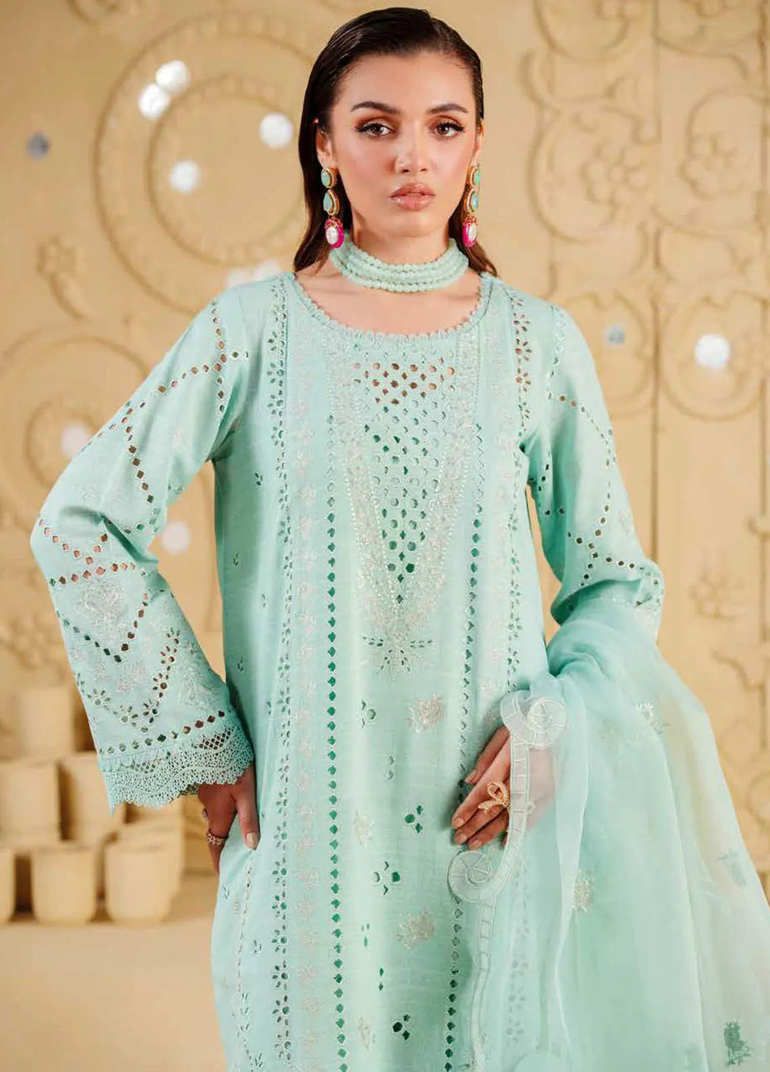Nureh Embroidered Karandi Suits Unstitched 4 Piece NU25EK NE 134 - Winter Collection