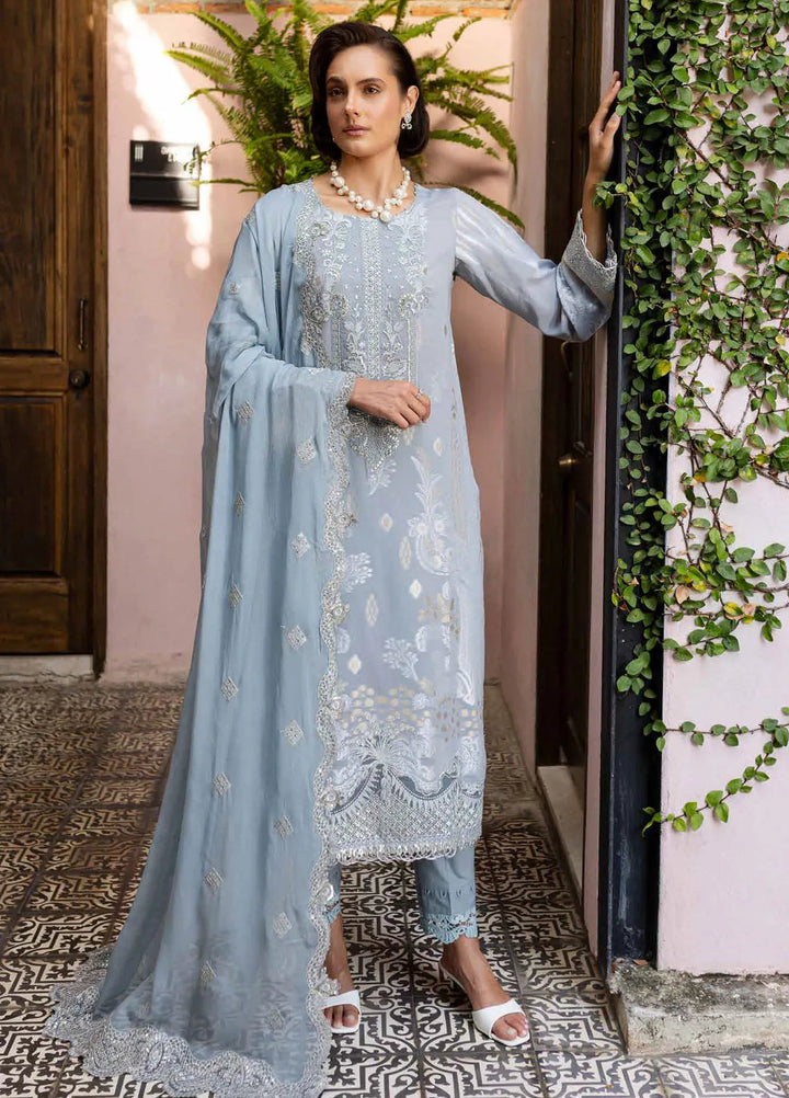 Nureh Embroidered Lawn Suit Unstitched 3 Piece NU25LJ NE-152 - Summer Collection