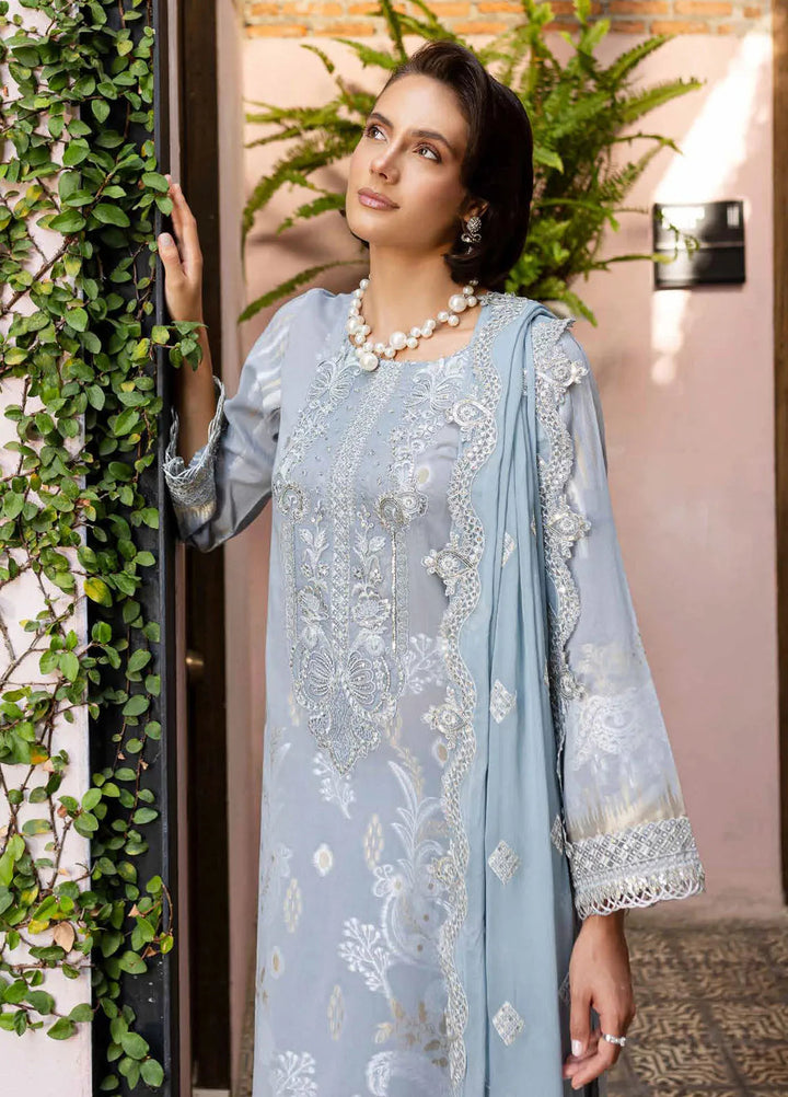 Nureh Embroidered Lawn Suit Unstitched 3 Piece NU25LJ NE-152 - Summer Collection