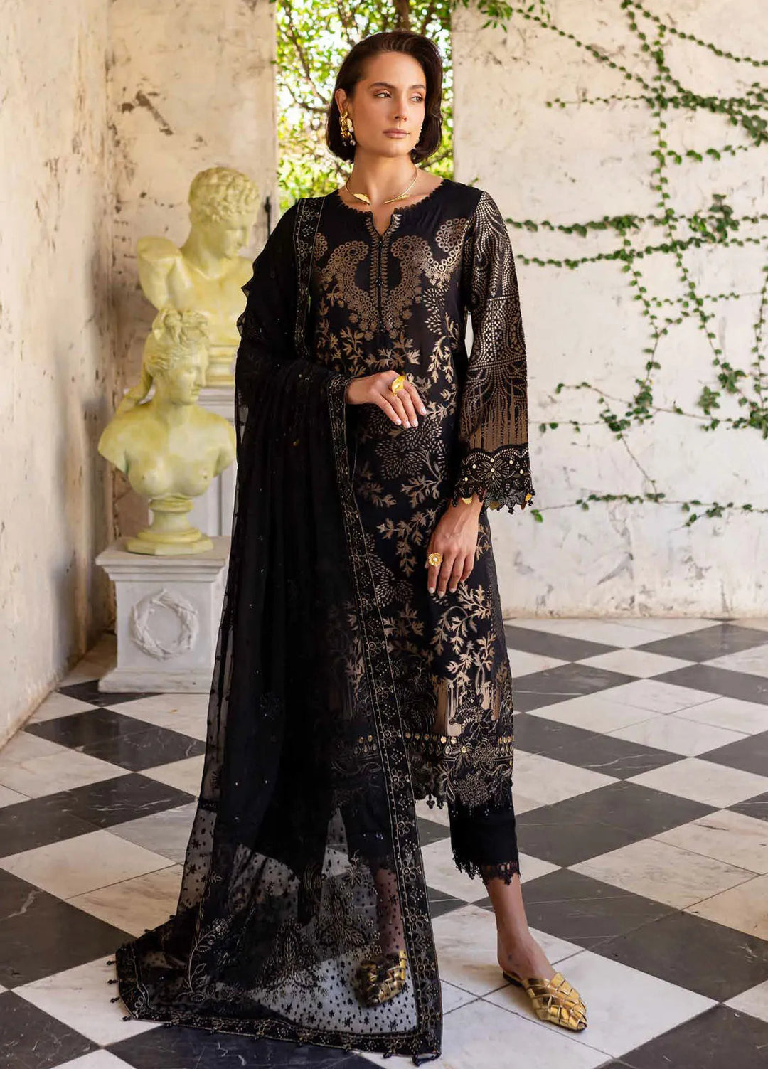 Nureh Embroidered Lawn Suit Unstitched 3 Piece NU25LJ NE-156 - Summer Collection