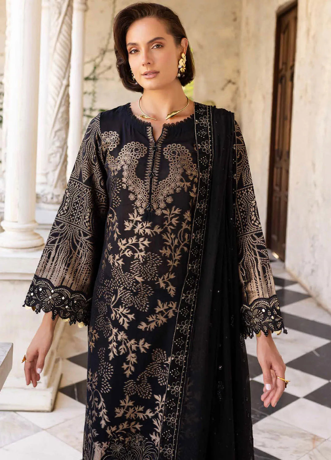 Nureh Embroidered Lawn Suit Unstitched 3 Piece NU25LJ NE-156 - Summer Collection