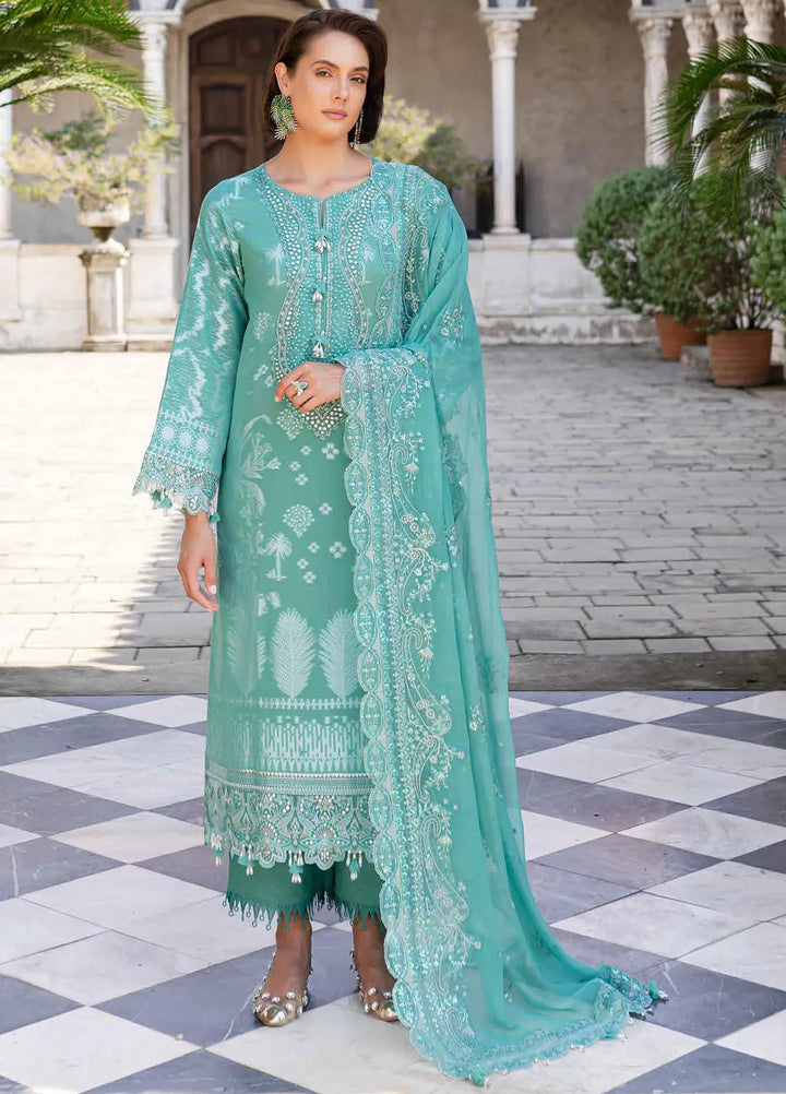 Nureh Embroidered Lawn Suit Unstitched 3 Piece NU25LJ NE-157 - Summer Collection