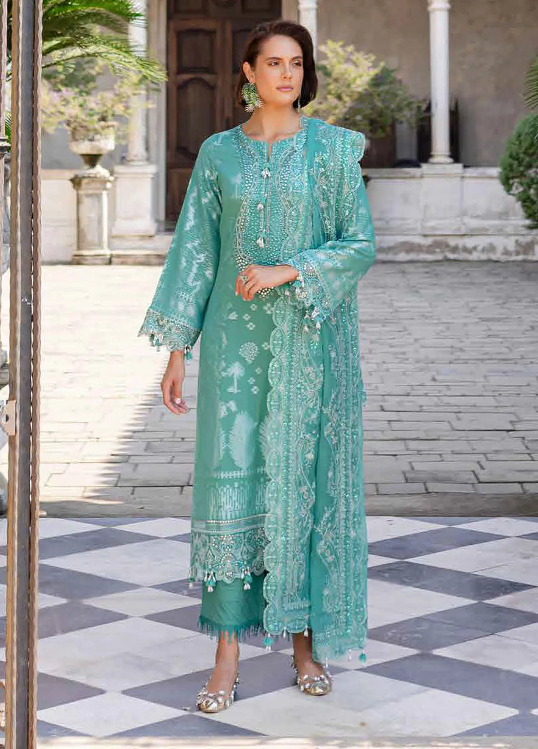 Nureh Embroidered Lawn Suit Unstitched 3 Piece NU25LJ NE-157 - Summer Collection