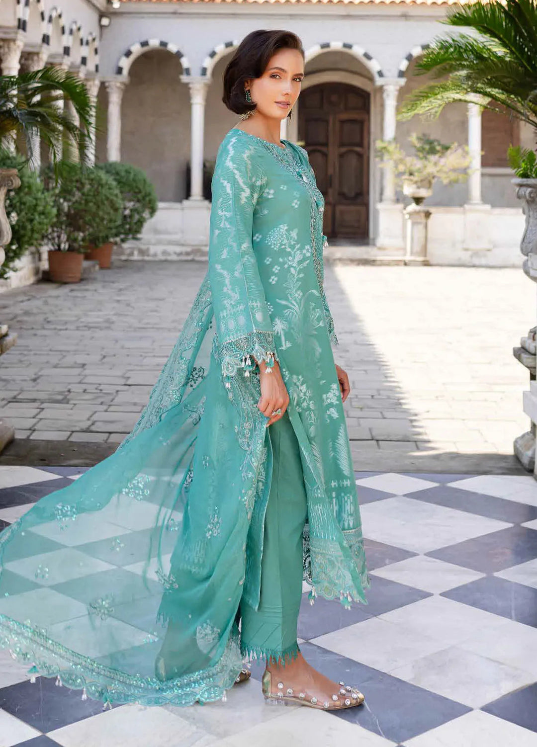 Nureh Embroidered Lawn Suit Unstitched 3 Piece NU25LJ NE-157 - Summer Collection