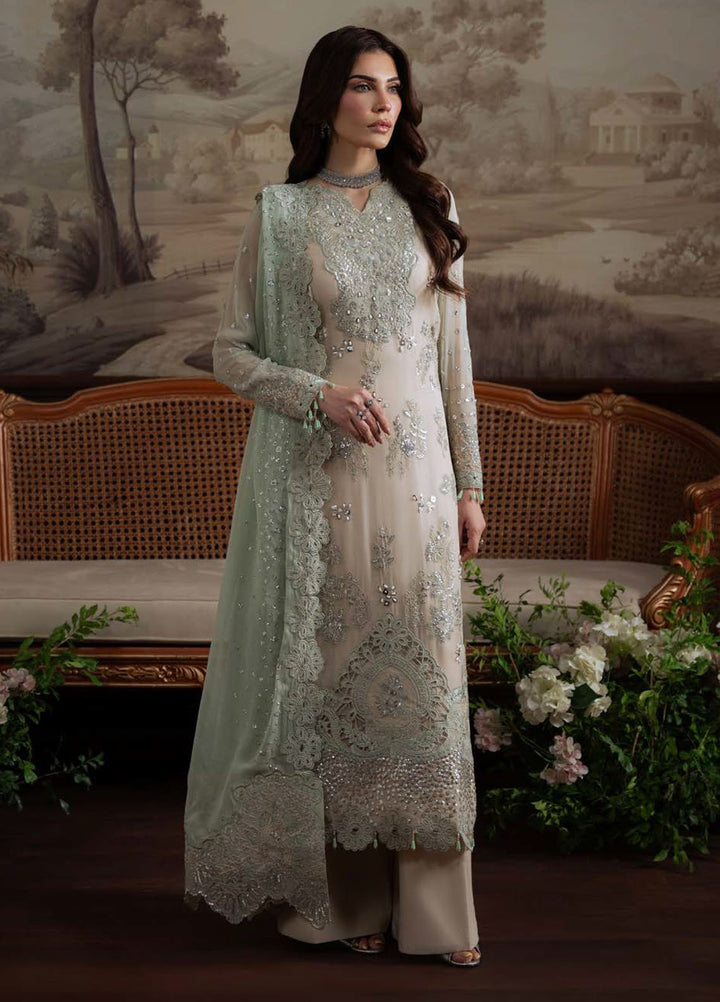 Nureh Embroidered Chiffon Suits Unstitched 4 Piece Suit NU25ELU NEL-73 - Luxury Collection