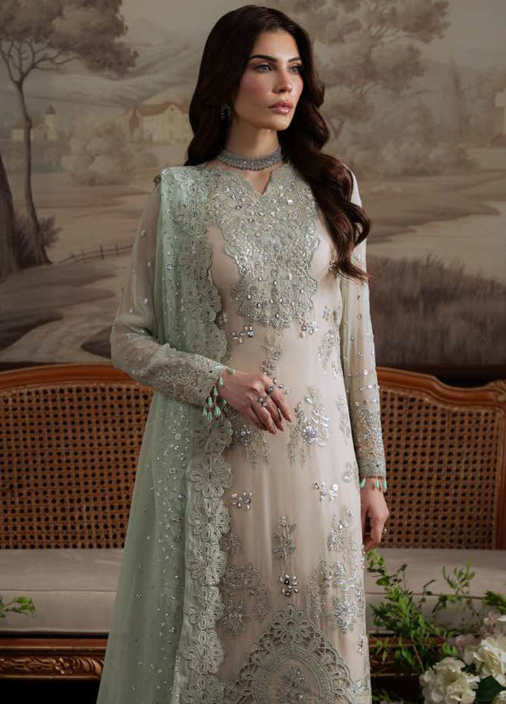 Nureh Embroidered Chiffon Suits Unstitched 4 Piece Suit NU25ELU NEL-73 - Luxury Collection