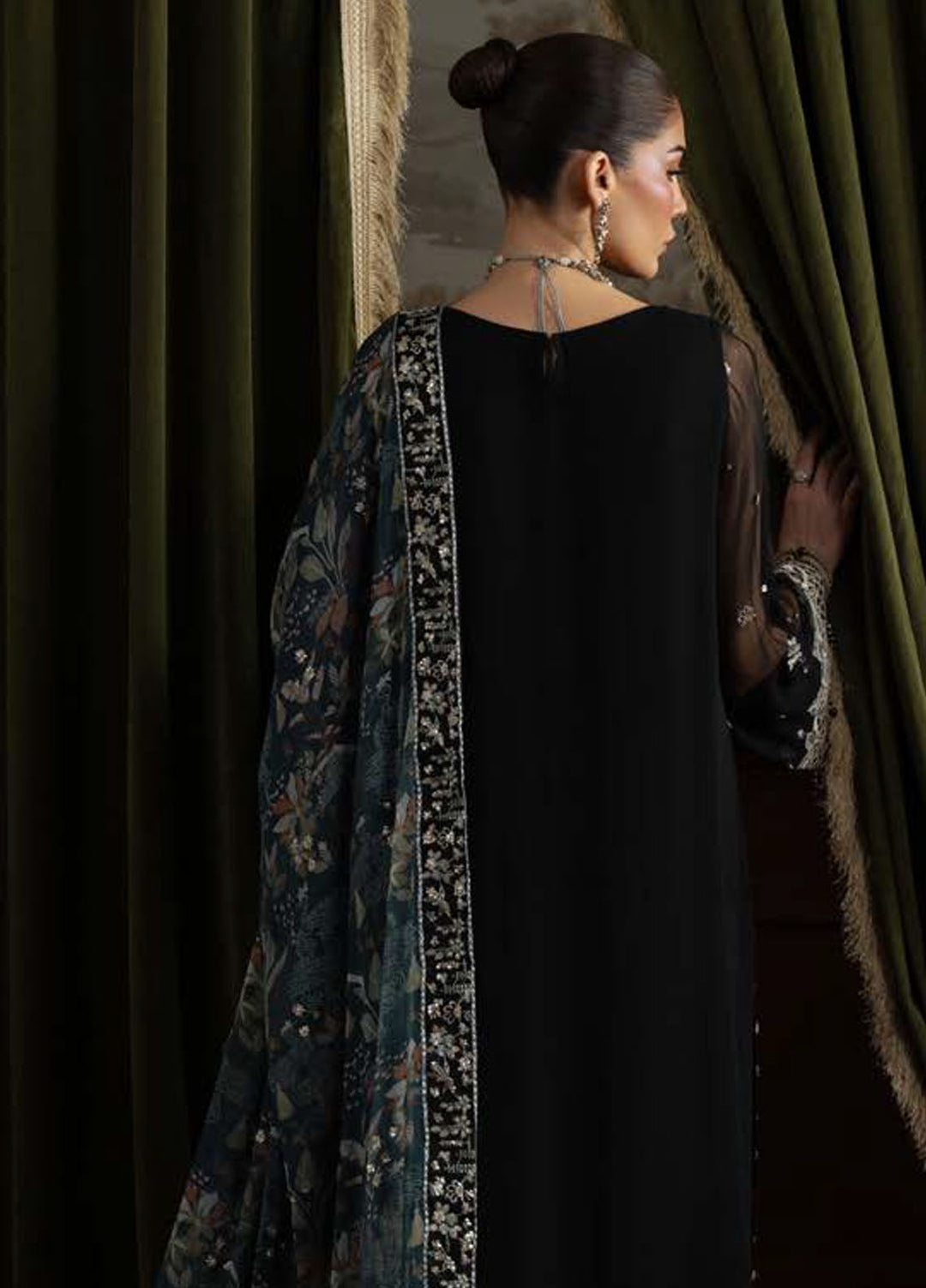 Nureh Embroidered Chiffon Suits Unstitched 4 Piece Suit NU25ELU NEL-75 - Luxury Collection