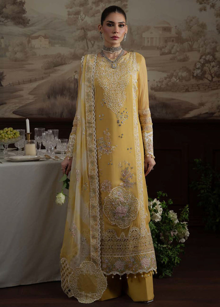 Nureh Embroidered Chiffon Suits Unstitched 4 Piece Suit NU25ELU NEL-76 - Luxury Collection