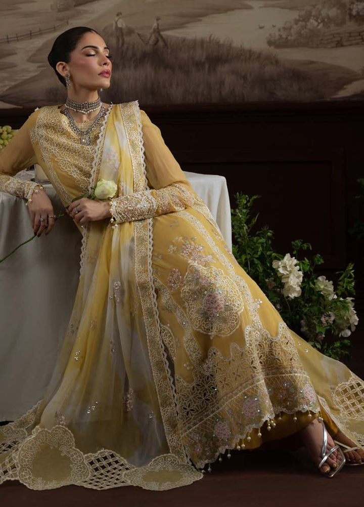 Nureh Embroidered Chiffon Suits Unstitched 4 Piece Suit NU25ELU NEL-76 - Luxury Collection