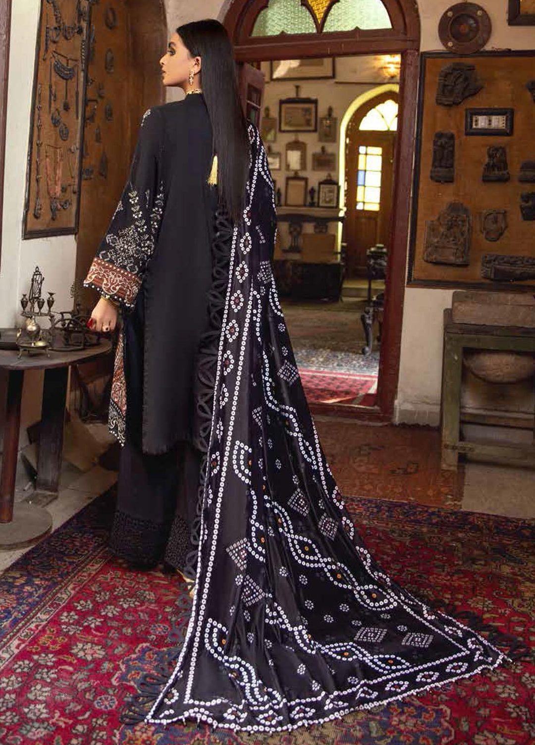 Nureh Embroidered Leather Peach Suits Unstitched 3 Piece NU21LT NE-21 - Winter Collection